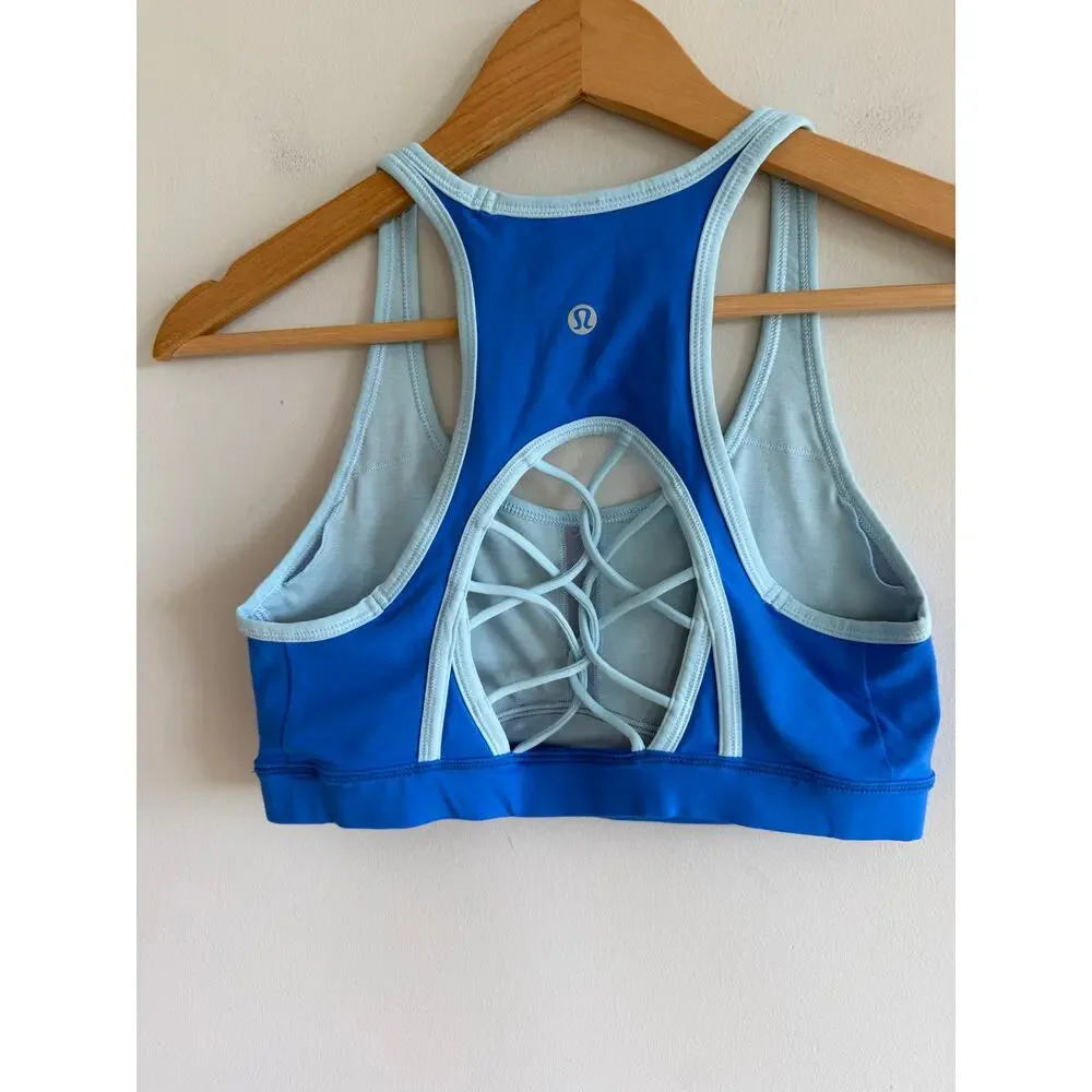 Lululemon Sweaty Or Not Bra II Activewear Sports Bra Caspian Blue 8